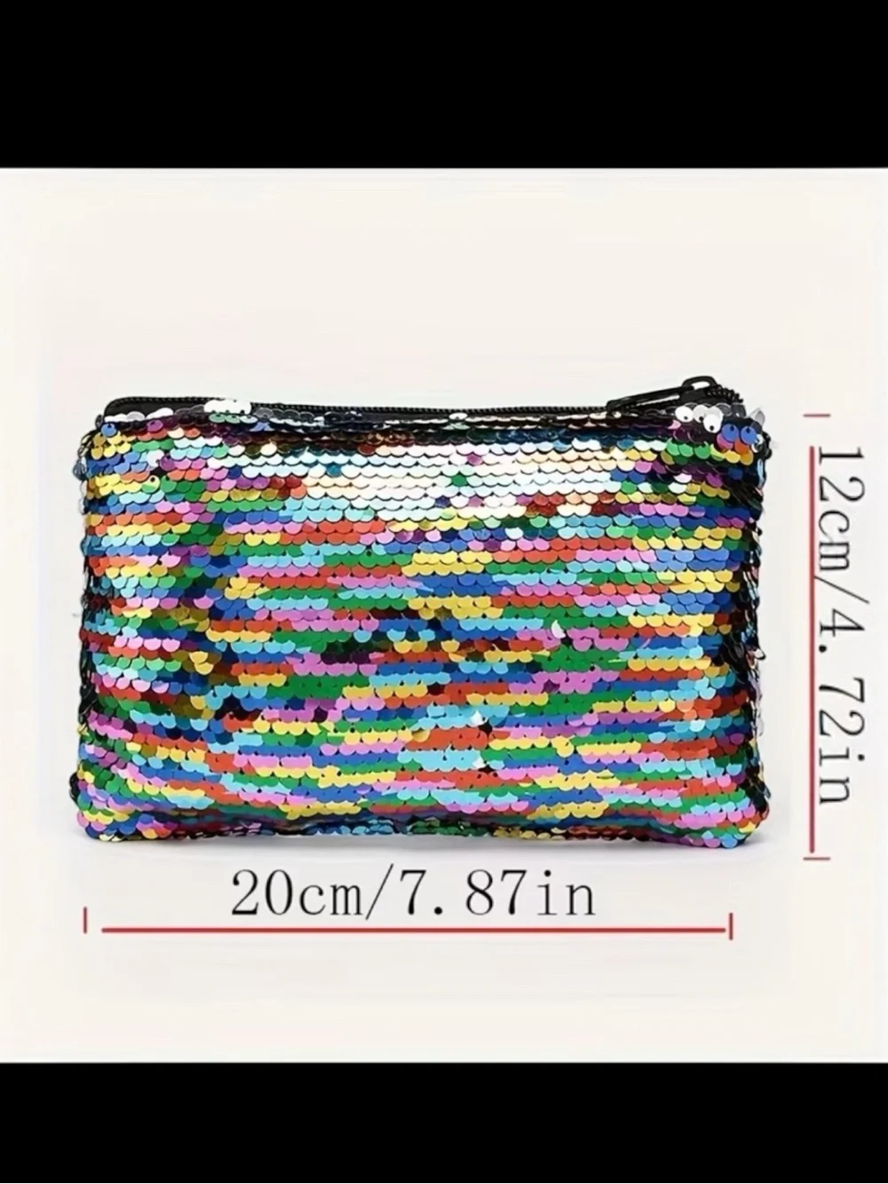 Green Sequin Cosmetics Bag